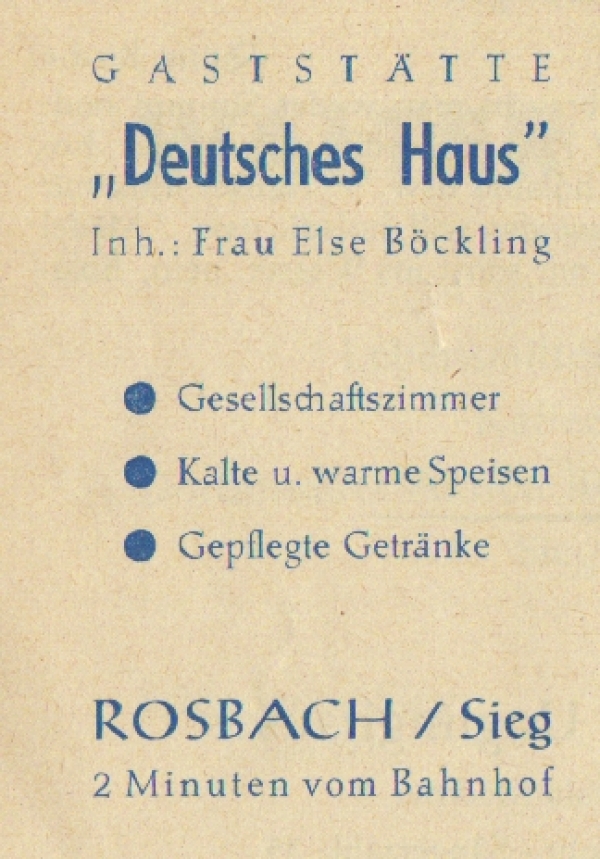 Werbeanzeige Deutsches Haus, 1959