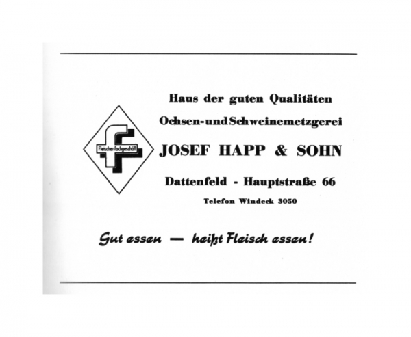 Werbeanzeige Josef Happ &amp; Sohn 1974