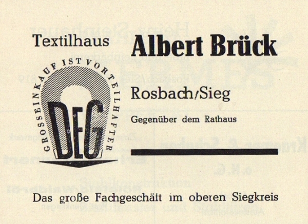 Werbeanzeige Textilhaus Albert Brück, 1966