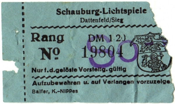 Eintrittskarte Schauburg-Lichtspiele